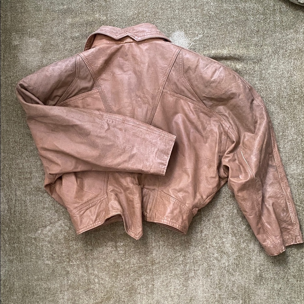 Wilsons Leather Cropped Dusty Rose Leather Jacket - Women's - Picture 4 of 4